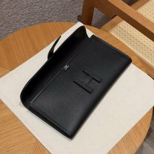 Hermes Jige Elan 29 Clutch Handmade In Epsom Calfskin Leather 89 Noir - Image 8