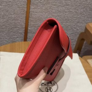 Hermes Jige Elan 29 Clutch Handmade In Epsom Calfskin Leather S3 Rouge Cpeur - Image 17