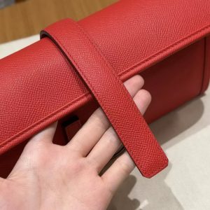 Hermes Jige Elan 29 Clutch Handmade In Epsom Calfskin Leather S3 Rouge Cpeur - Image 8