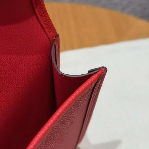 Hermes Jige Elan 29 Clutch Handmade In Epsom Calfskin Leather S3 Rouge Cpeur - Image 5