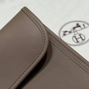 Hermes Jige Elan 29 Clutch Handmade In Swift Calfskin Leather 18 Etoupe - Image 5
