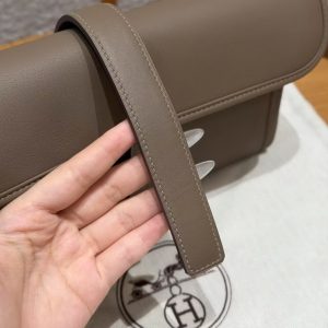 Hermes Jige Elan 29 Clutch Handmade In Swift Calfskin Leather 18 Etoupe - Image 4