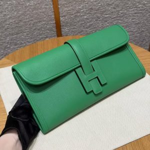 Hermes Jige Elan 29 Clutch Handmade In Swift Calfskin Leather 1K Bambou