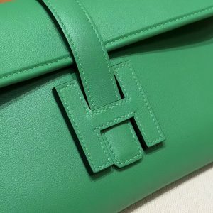 Hermes Jige Elan 29 Clutch Handmade In Swift Calfskin Leather 1K Bambou - Image 11