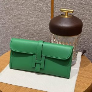 Hermes Jige Elan 29 Clutch Handmade In Swift Calfskin Leather 1K Bambou - Image 10