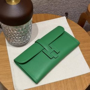 Hermes Jige Elan 29 Clutch Handmade In Swift Calfskin Leather 1K Bambou - Image 9
