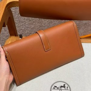 Alternative view of Hermes Jige Elan 29 Clutch Handmade In Swift Calfskin Leather ck37 Gold
