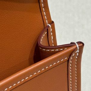 Hermes Jige Elan 29 Clutch Handmade In Swift Calfskin Leather ck37 Gold - Image 6