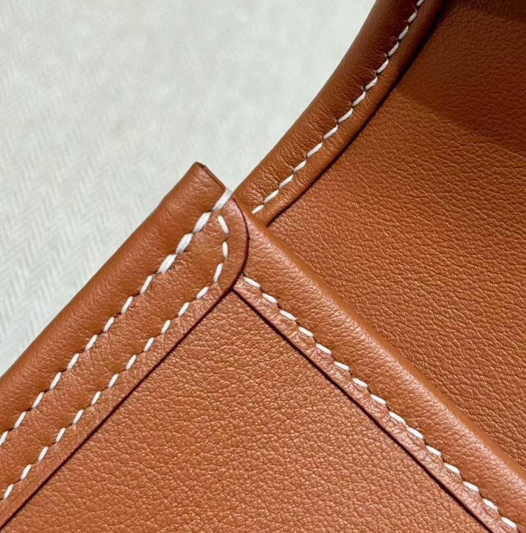 Hermes Jige Elan 29 Clutch Handmade In Swift Calfskin Leather ck37 Gold - Image 3