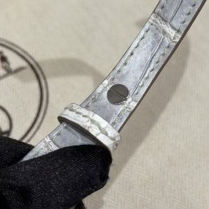 Hermes Kelly Depeches 25 Pouch Handmade In Niloticus Leather from Mississippi Silver Hardware Himalaya - Image 4