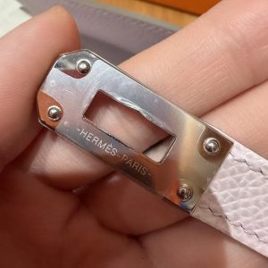 Hermes Kelly Classique To Go Wallet Handmade In Epsom Calfskin Leather Silver Hardware 09 Mauve Pale - Image 11