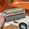 Hermes Kelly Classique To Go Wallet Handmade In Epsom Calfskin Leather Gold Hardware 4Z Girs Mouette