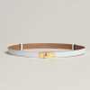Hermes Kelly 18 Belt Epsom Calfskin Kelly Buckle Permabrass Rose Gold Blanc H069853CD01