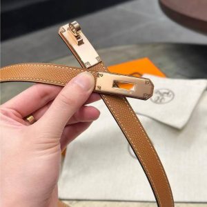Hermes Kelly 18 Belt Epsom Calfskin Kelly Buckle Permabrass Rose Gold Gold H069853CD37 - Image 19