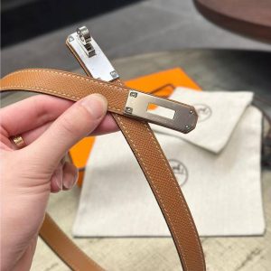Hermes Kelly 18 Belt Epsom Calfskin Kelly Buckle Permabrass Rose Gold Gold H069853CD37 - Image 14