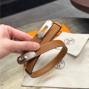 Hermes Kelly 18 Belt Epsom Calfskin Kelly Buckle Permabrass Rose Gold Gold H069853CD37 - Image 13