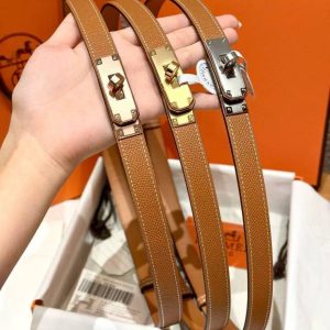 Hermes Kelly 18 Belt Epsom Calfskin Kelly Buckle Permabrass Rose Gold Gold H069853CD37 - Image 6