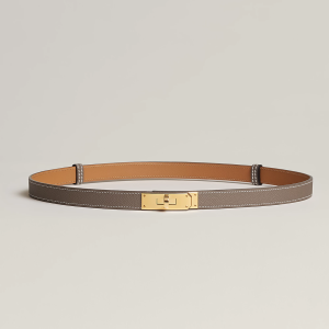 Hermes Kelly 18 Belt Epsom Calfskin Kelly Buckle Permabrass Yellow Gold Étoupe H069853CC18