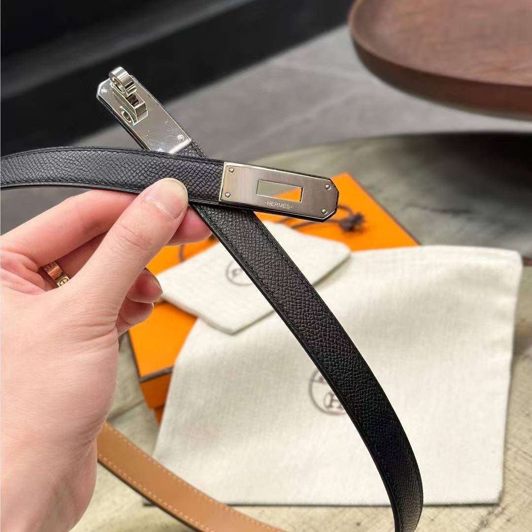 Hermes Kelly 18 Belt Epsom Calfskin Kelly Buckle Permabrass Yellow Gold Noir H069853CC89 - Image 18