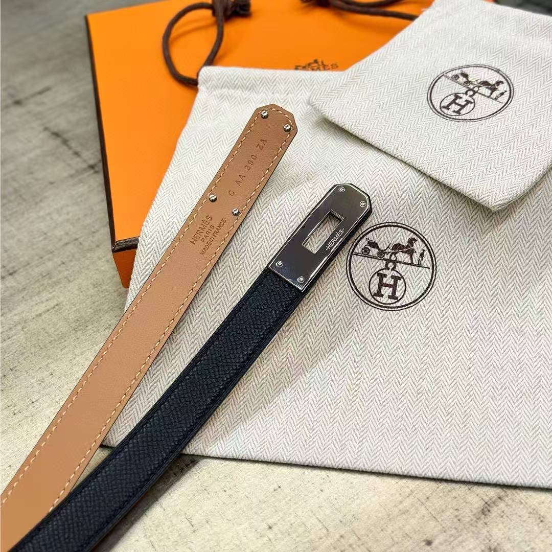 Hermes Kelly 18 Belt Epsom Calfskin Kelly Buckle Permabrass Yellow Gold Noir H069853CC89 - Image 17