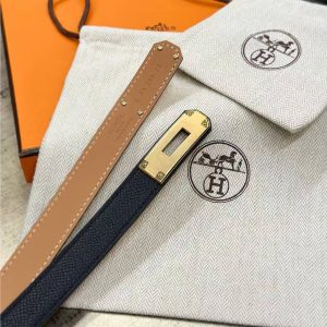 Hermes Kelly 18 Belt Epsom Calfskin Kelly Buckle Permabrass Yellow Gold Noir H069853CC89 - Image 12