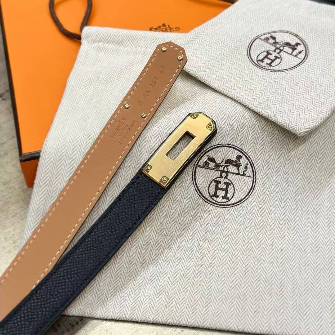 Hermes Kelly 18 Belt Epsom Calfskin Kelly Buckle Permabrass Yellow Gold Noir H069853CC89 - Image 12
