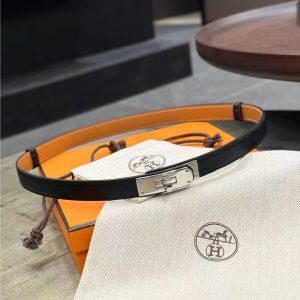 Hermes Kelly 18 Belt Epsom Calfskin Kelly Buckle Permabrass Yellow Gold Noir H069853CC89 - Image 3