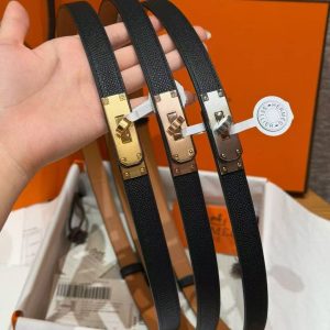 Hermes Kelly 18 Belt Epsom Calfskin Kelly Buckle Permabrass Yellow Gold Noir H069853CC89