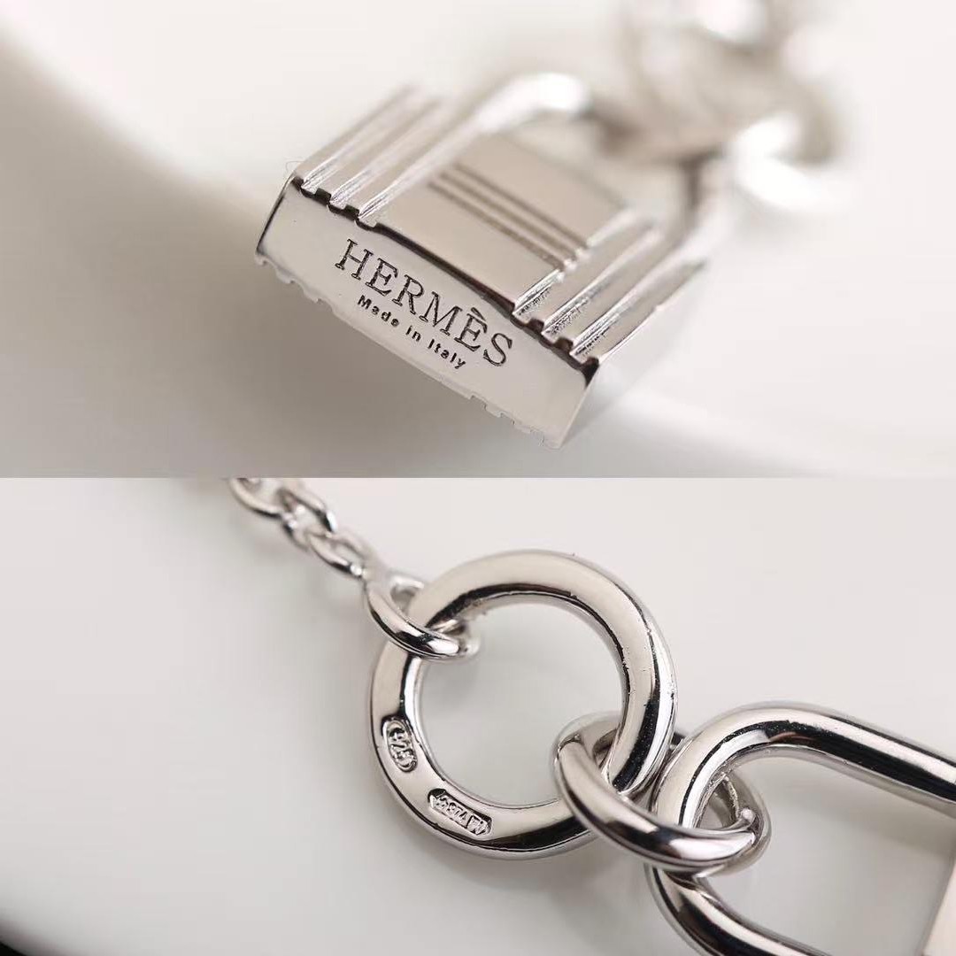 Hermes Kelly Cadenas Pendant Necklace in Sterling Silver H121331B 00 - Image 4