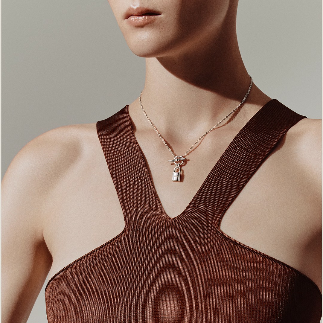 Hermes Kelly Cadenas Pendant Necklace in Sterling Silver H121331B 00 - Image 3