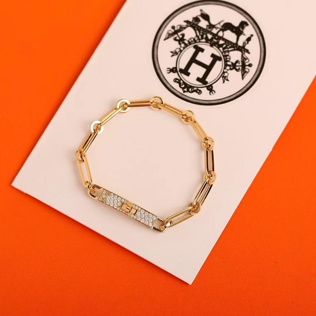 Hermes Kelly Chaine Bracelet Rose Gold H221411B 00160 - Image 6