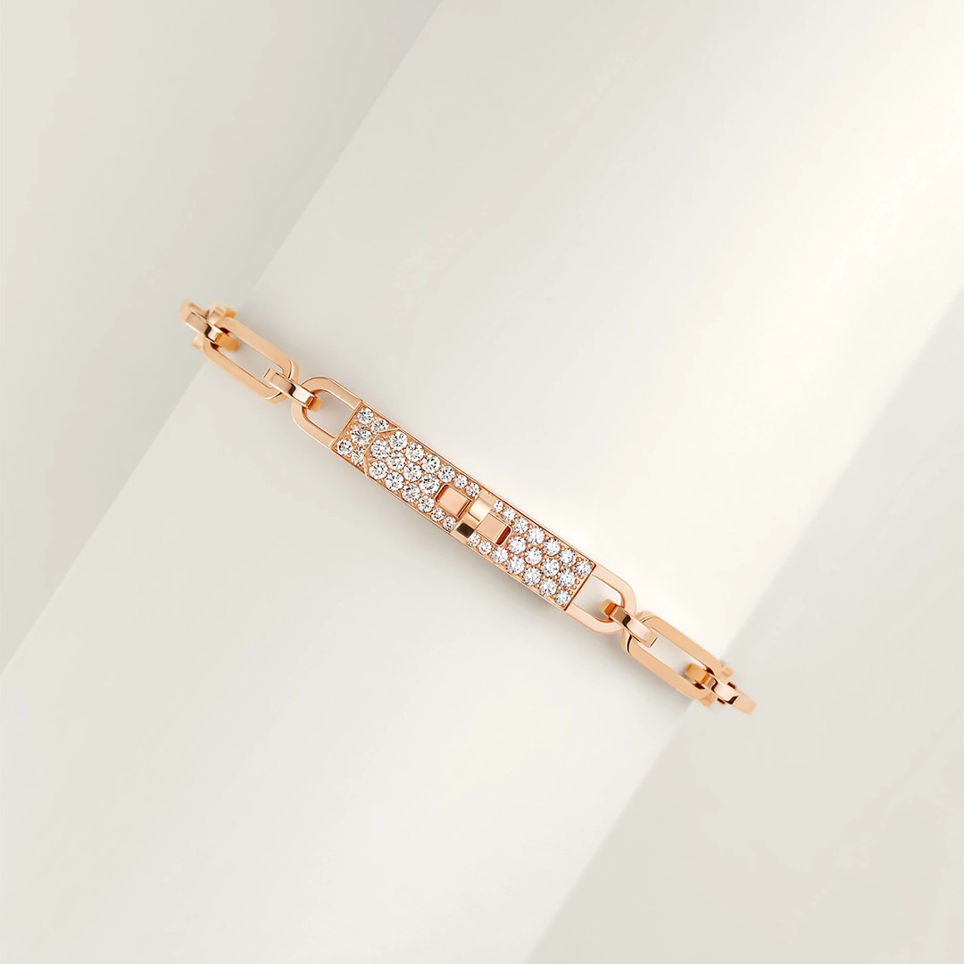 Hermes Kelly Chaine Bracelet Rose Gold H221411B 00160