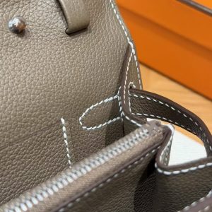Hermes Kelly Classique To Go Wallet Handmade In Epsom Calfskin Leather Silver Hardware 18 Etoupe - Image 11
