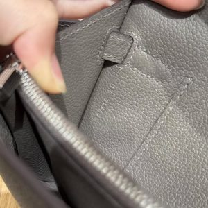 Hermes Kelly Classique To Go Wallet Handmade In Epsom Calfskin Leather Silver Hardware 8F Etain - Image 15