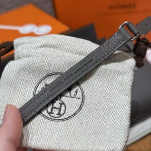 Hermes Kelly Classique To Go Wallet Handmade In Epsom Calfskin Leather Silver Hardware 8F Etain - Image 6