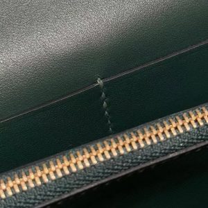 Hermes Kelly Classique To Go Wallet Handmade In KK Ostrich Leather Gold Hardware Z6 Malachite - Image 3