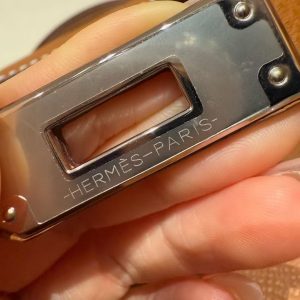 Hermes Kelly Depeches 25 Pouch Handmade In Epsom Calfskin Leather Silver Hardware 37 Gold - Image 7