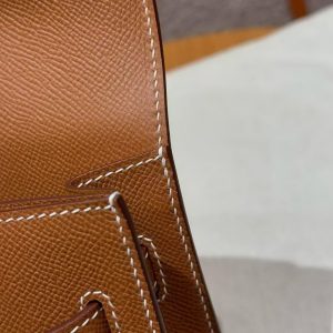 Hermes Kelly Depeches 25 Pouch Handmade In Epsom Calfskin Leather Silver Hardware 37 Gold - Image 6