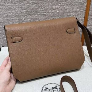Alternative view of Hermes Kelly Depeches 25 Pouch Handmade In Epsom Calfskin Leather Silver Hardware 3G Alezan