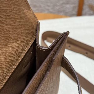 Hermes Kelly Depeches 25 Pouch Handmade In Epsom Calfskin Leather Silver Hardware 3G Alezan - Image 10