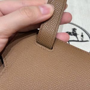 Hermes Kelly Depeches 25 Pouch Handmade In Epsom Calfskin Leather Silver Hardware 3G Alezan - Image 9