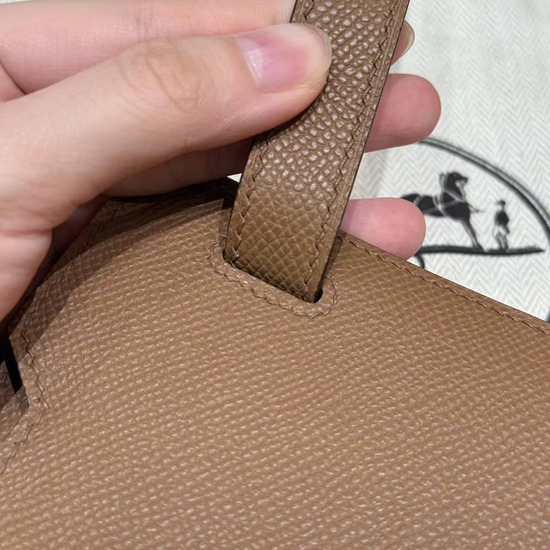 Hermes Kelly Depeches 25 Pouch Handmade In Epsom Calfskin Leather Silver Hardware 3G Alezan - Image 9