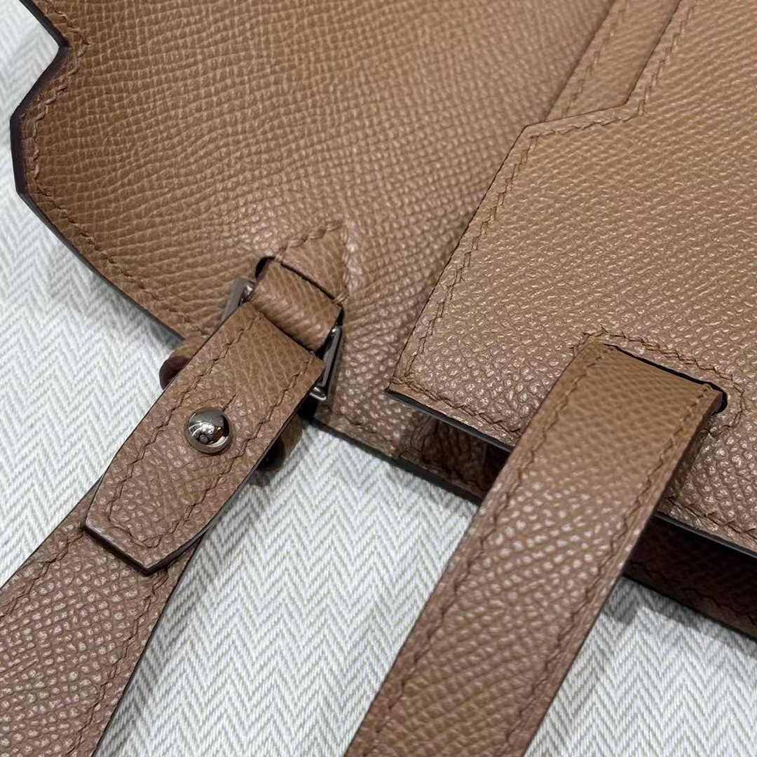 Hermes Kelly Depeches 25 Pouch Handmade In Epsom Calfskin Leather Silver Hardware 3G Alezan - Image 8