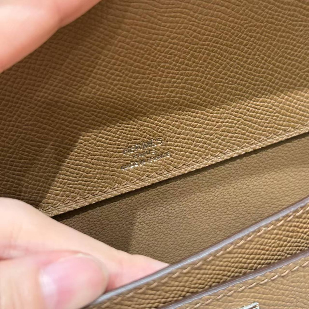 Hermes Kelly Depeches 25 Pouch Handmade In Epsom Calfskin Leather Silver Hardware 3G Alezan - Image 7