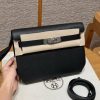 Hermes Kelly Depeches 25 Pouch Handmade In Epsom Calfskin Leather Silver Hardware 89 Noir