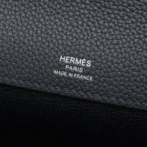 Hermes Kelly Depeches 25 Pouch Handmade In Togo Calfskin Leather Black Hardware 89 Noir - Image 15
