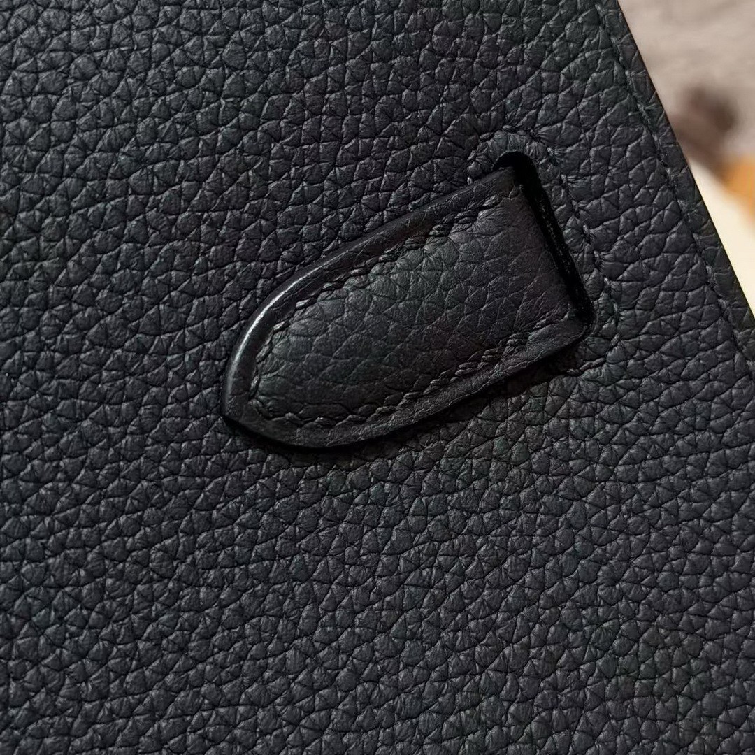 Hermes Kelly Depeches 25 Pouch Handmade In Togo Calfskin Leather Black Hardware 89 Noir - Image 7
