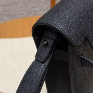 Hermes Kelly Depeches 25 Pouch Handmade In Togo Calfskin Leather Black Hardware 89 Noir - Image 6