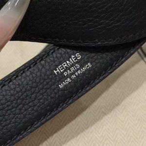 Hermes Kelly Depeches 25 Pouch Handmade In Togo Calfskin Leather Black Hardware 89 Noir - Image 4
