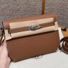 Hermes Kelly Depeches 25 Pouch Handmade In Togo Calfskin Leather Silver Hardware 37 Gold
